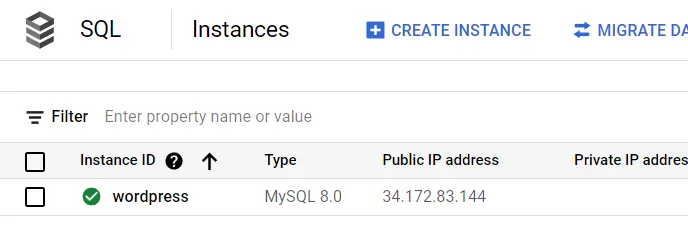 Public IP SQL Instance